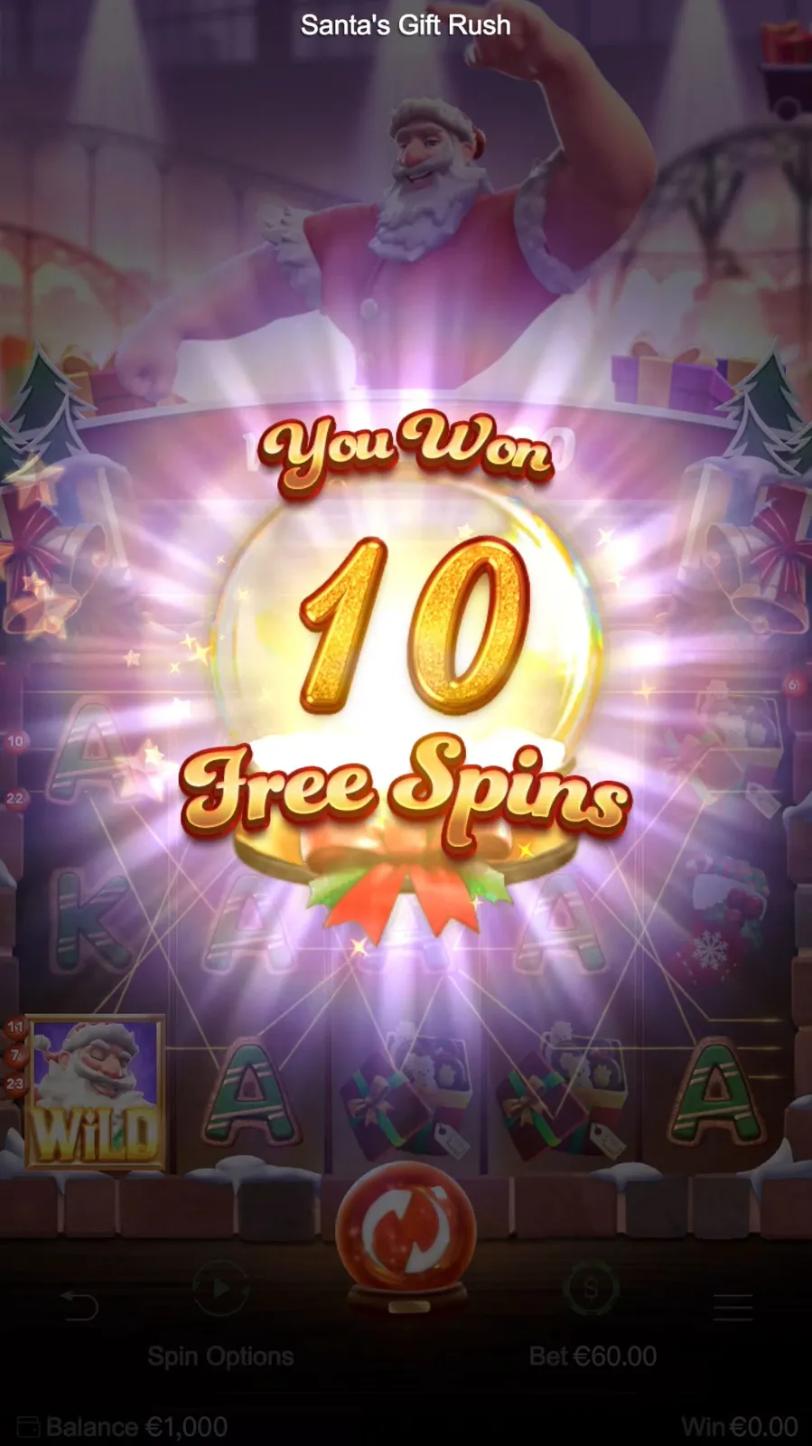 ภาพตัวอย่างฟีเจอร์ Santa’s Gift Rush